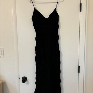 <3 Black Tiny Strap Dress w/ Slit <3